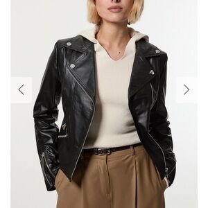 Karen Millen Leather Signature Biker Jacket